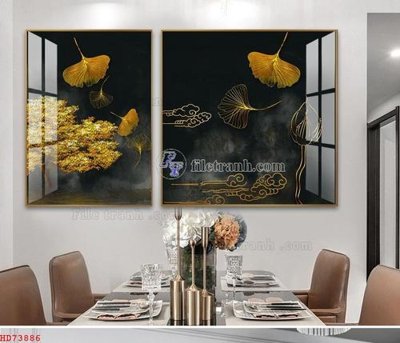 File gốc File bộ tranh treo hiện đại HD73886 (in lụa) tranh mã đáo