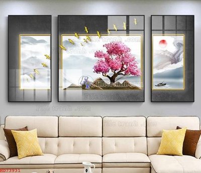 Chi tiết file tranh tráng gương File bộ tranh treo hiện đại HD73931 (ảnh gốc)