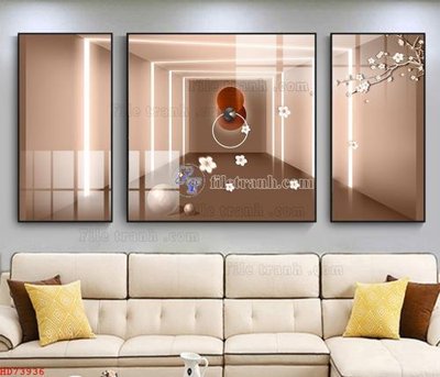 File tranh trang trí File bộ tranh treo hiện đại HD73936 (file gốc)