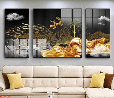 File gốc in mica File bộ tranh treo hiện đại HD74001 chất lượng