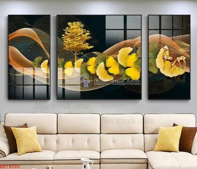 File in trần File bộ tranh treo hiện đại HD74086 (bản gốc) phong cảnh