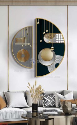 File tranh File bộ tranh treo hiện đại HD74094 (gốc) in trên kính