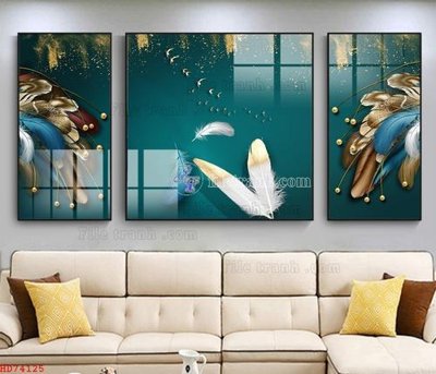 Hình ảnh file gốc in trần nhà File bộ tranh treo hiện đại HD74125