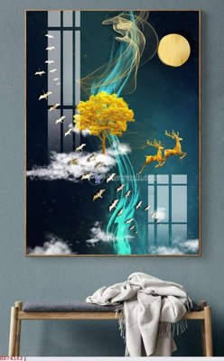 File tranh File bộ tranh treo hiện đại HD74162 (bản gốc) in lụa 5D