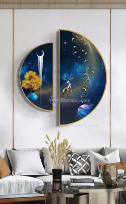 File PSD File bộ tranh treo hiện đại HD74168 (gốc) nhiều lớp (multi-layer)