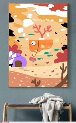 File in trần File bộ tranh treo hiện đại HD74203 (bản gốc 3D) sống động