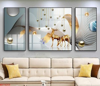 Tải về hình ảnh gốc File bộ tranh treo hiện đại HD74268 sắc nét