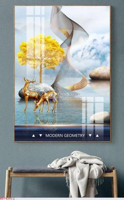 File gốc File bộ tranh treo hiện đại HD74281 (in lụa) tranh thuận buồm