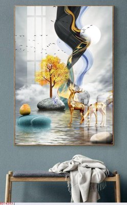 File gốc File bộ tranh treo hiện đại HD74283 (in lụa) chi tiết cao