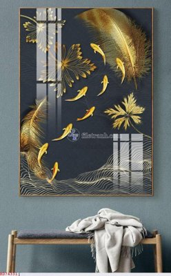 File in trần File bộ tranh treo hiện đại HD74331 (file gốc) hoa văn 3D