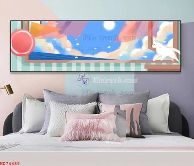 File tranh in trần File bộ tranh treo hiện đại HD74489 (ảnh gốc siêu nét)