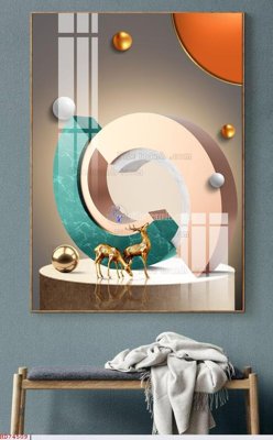 File tranh File bộ tranh treo hiện đại HD74509 (gốc) in trên kính