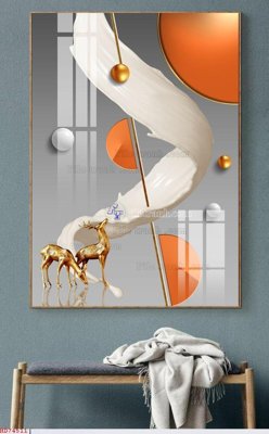 Hình ảnh file gốc in trần nhà File bộ tranh treo hiện đại HD74511