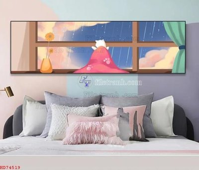 File tranh File bộ tranh treo hiện đại HD74519 (ảnh gốc) in trần 3D