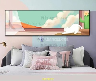 File in trần File tranh hiện đại treo tường HD79073 (bản gốc 3D) sống động