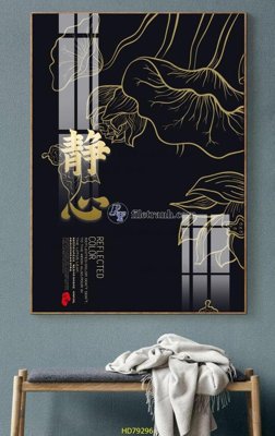 File in trần File tranh hiện đại treo tường HD79296 (bản gốc) hoa văn