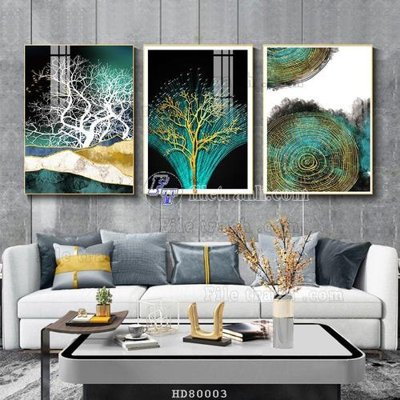 File in trần File tranh hiện đại pha lê gương HD80003 (bản gốc) phong cảnh