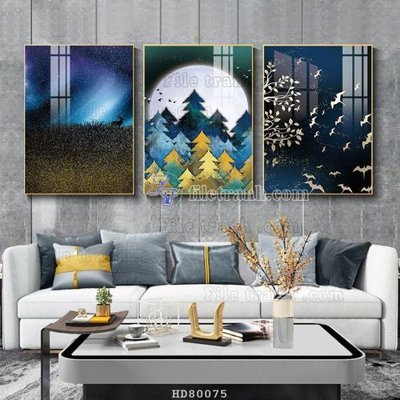 File tranh File tranh hiện đại pha lê gương HD80075 (gốc) in film