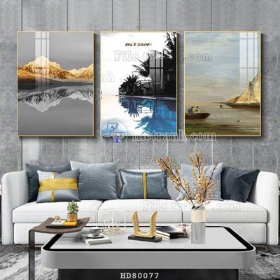 File in ấn File tranh hiện đại pha lê gương HD80077 (bản gốc) sắc nét