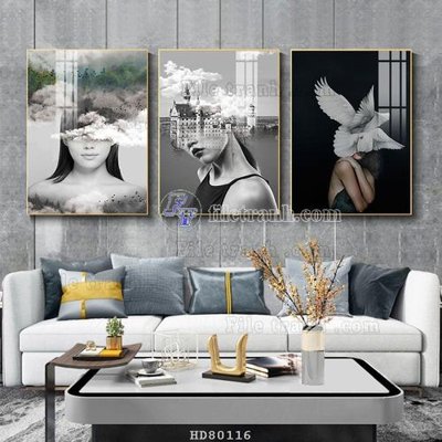 File in trần File tranh hiện đại pha lê gương HD80116 (bản gốc 3D) sống động