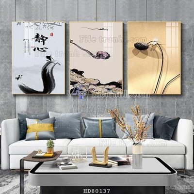 File in trần File tranh hiện đại pha lê gương HD80137 (bản gốc) 5D