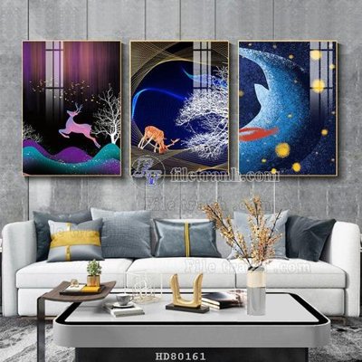 File tranh File tranh hiện đại pha lê gương HD80161 (ảnh gốc) in trần nhà