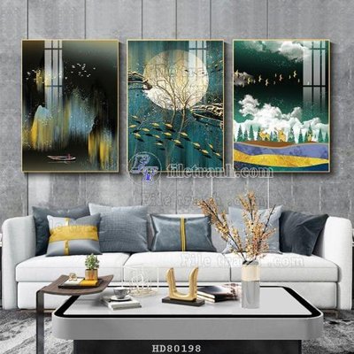 File tranh File tranh hiện đại pha lê gương HD80198 (ảnh gốc) in trần 3D