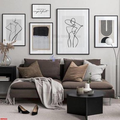 File gốc File tranh bộ hiện đại HD9055 (trang trí) phòng ngủ