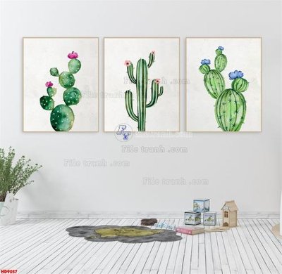 Ảnh gốc File tranh bộ hiện đại HD9057 (nét căng) in mica