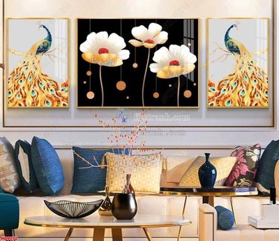 File gốc File tranh bộ hiện đại HD9070 (in lụa) tranh thuận buồm