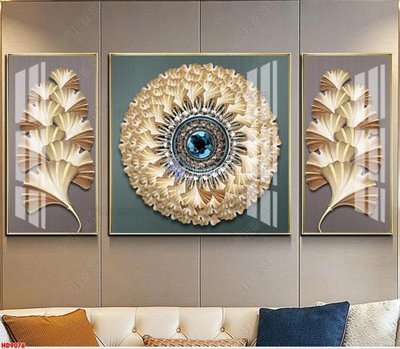 File gốc File tranh bộ hiện đại HD9076 (in mica) trang trí