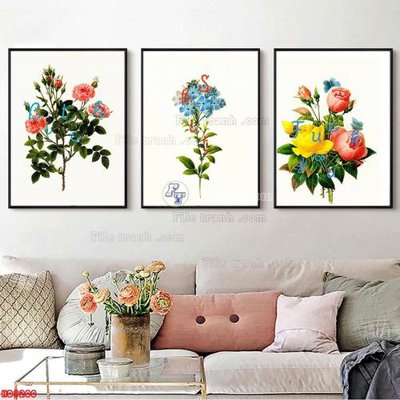 Tải file File tranh bộ hiện đại HD9200 (gốc) chủ đề hoa sen