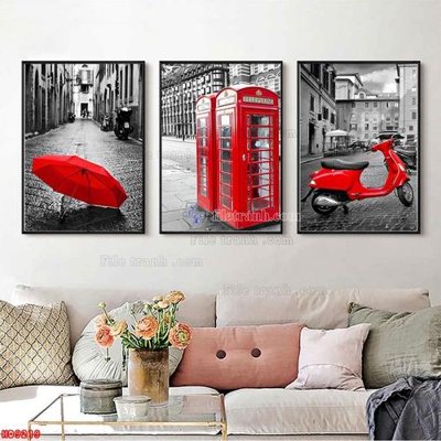 File tranh gốc in trần nhà File tranh bộ hiện đại HD9219 3D