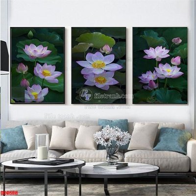 Tải file File tranh bộ hiện đại HD9235 (gốc) chủ đề hoa sen