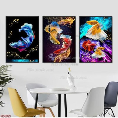 Tải file File tranh bộ hiện đại HD9523 (gốc) chủ đề hoa sen