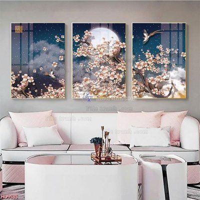 Ảnh gốc file in lụa File tranh bộ hiện đại HD9585 chi tiết