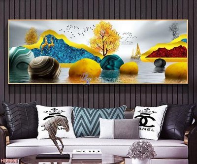 File gốc File tranh bộ hiện đại HD9690 (in tráng gương) sang trọng