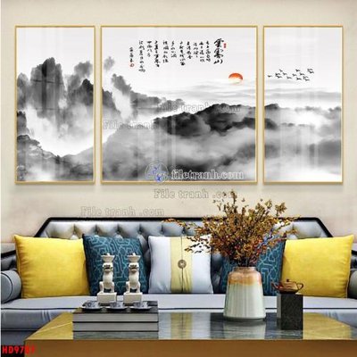 File tranh File tranh bộ hiện đại HD9787 (bản gốc) in lụa 5D