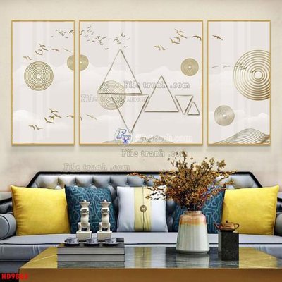 File in mica File tranh bộ hiện đại HD9863 (bản gốc) làm vách ngăn