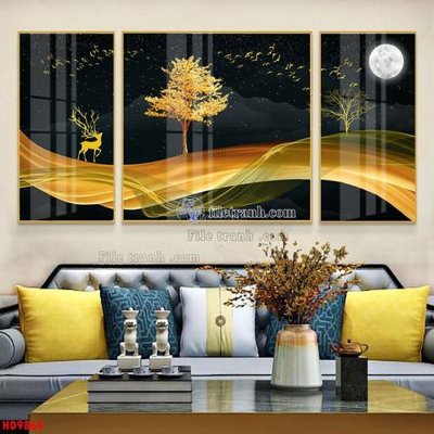 File in lụa File tranh bộ hiện đại HD9864 (chất lượng cao) File tranh bộ hiện đại HD9864