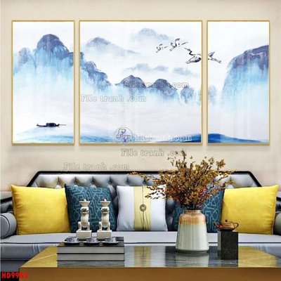 File gốc File tranh bộ hiện đại HD9963 (in mica) trang trí