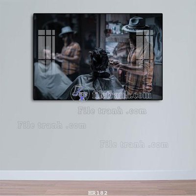 File in trần File tranh quán cắt tóc HR182 (bản gốc) 5D