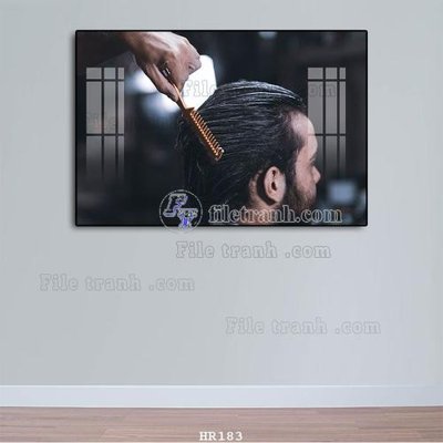 Tải file File tranh quán cắt tóc HR183 (ảnh gốc) in gạch men