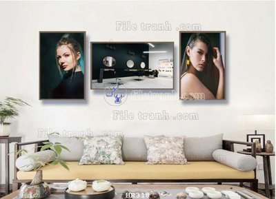 File gốc File tranh quán cắt tóc HR318 (dành cho trang trí nội thất)