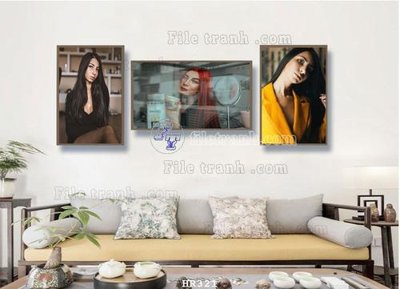 Ảnh gốc File tranh quán cắt tóc HR321 (độ nét cao) in mica