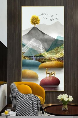 File in trần File tranh hiện đại pha lê gương KF100073 (file gốc) phong thủy