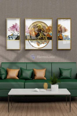 File in lụa File tranh hiện đại pha lê gương KF100239 (chất lượng cao) File tranh hiện đại pha lê gương KF100239