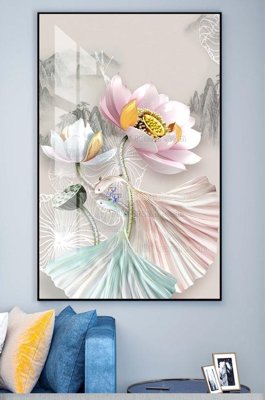 File in trần File tranh hiện đại pha lê gương KF100384 (bản gốc) bầu trời