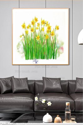 File tranh in trần 3D File tranh hiện đại pha lê gương KF100538 (ảnh gốc)