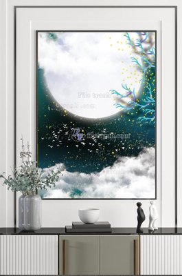 File in ấn File tranh hiện đại pha lê gương KF100646 chuyên nghiệp